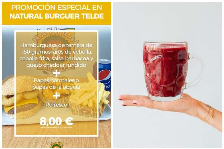 Zumo de tunos indios y promoción especial en Natural Burger Telde (Foto TA)